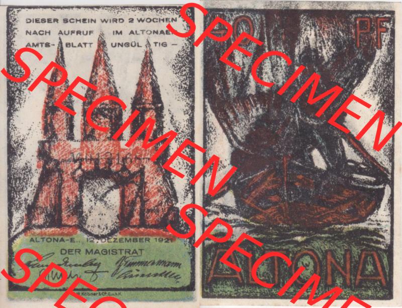 Notgeld Hamburg, Stadt in Land Hamburg, Altona Tropfen 1921, 40 Pfennig I (3). Deutsches Notgel Stadt Hamburg aus Land Hamburg im online Katalog zum katalogisieren,... Sammlung