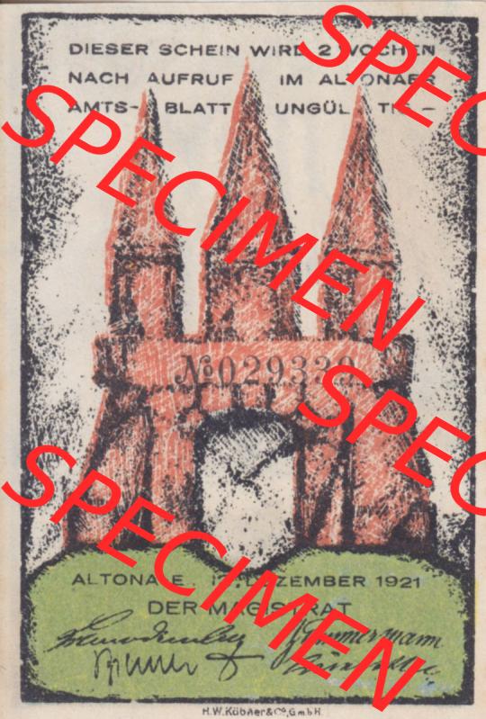 Notgeld Hamburg, Stadt in Land Hamburg, Altona Tropfen 1921, 30 Pfennig I. Hafen 30 Pfennig (1). Deutsches Notgel Stadt Hamburg aus Land Hamburg im online Katalog... Sammlung