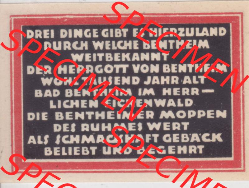 Notgeld Bentheim, Stadtkasse im Land Hannover Ubk 10 Pfennig (2). Deutsches Notgeld Bentheim, Stadtkasse aus Land Hannover im online Katalog zum katalogisieren, kategorisieren... Sammlung