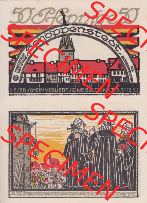 Notgeld Schöppenstedt, Stadt in Braunschweig 1921, 50 Pfennig A VI E (3). Deutsches Notgeld Stadt Schöppenstedt aus Land Braunschweig im online Katalog zum katalogisieren,... Sammlung
