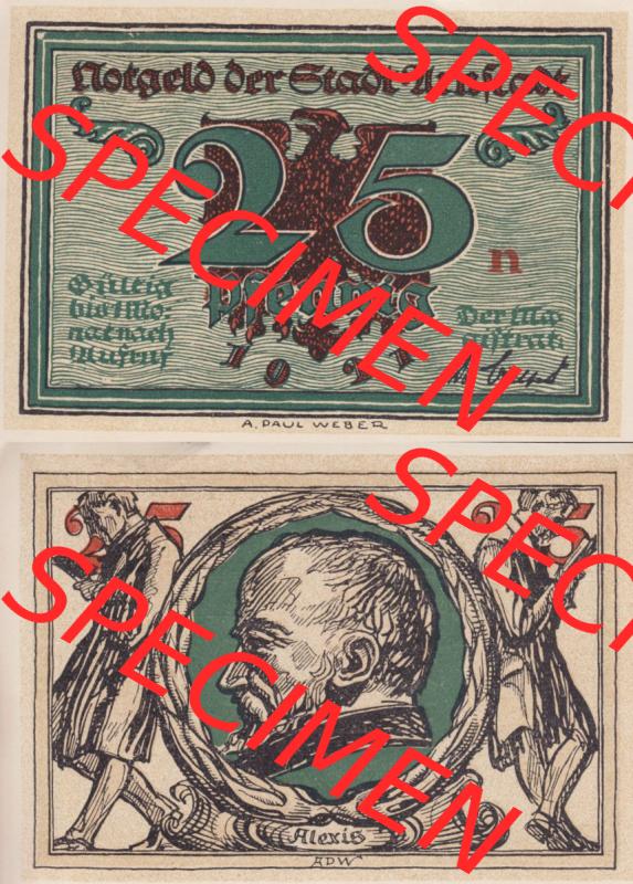 Notgeld Arnstadt, Stadt in Schwarzburg-Sondershausen 1921, Buchstabe n von Arnstadt (3). Deutsches Notgeld Arnstadt, Stadt aus Land Schwarzburg-Sondershausen im online... Sammlung