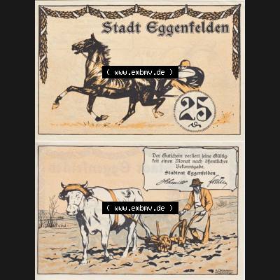 Notgeld Eggenfelden, Stadt in Rheinland Stadt 25 Pfennig Pferderennen (3). Deutsches Notgeld Eggenfelden, Stadt aus Land Bayern im online Katalog zum katalogisieren,... Sammlung