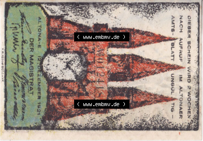 Notgeld Hamburg, Stadt in Land Hamburg, Altona Tropfen 1921, Hafen 60 Pfennig (0). Deutsches Notgel Stadt Hamburg aus Land Hamburg... Sammlung