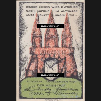 Notgeld Hamburg, Stadt in Land Hamburg, Altona Tropfen 1921, 30 Pfennig I. Hafen 30 Pfennig (1). Deutsches Notgel Stadt Hamburg aus Land Hamburg im online Katalog... Sammlung