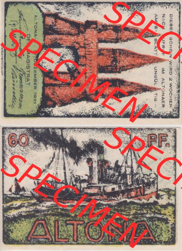 Notgeld Hamburg, Stadt in Land Hamburg, Altona Tropfen 1921, 60 Pfennig I (3). Deutsches Notgel Stadt Hamburg aus Land Hamburg im online Katalog zum katalogisieren,... Sammlung