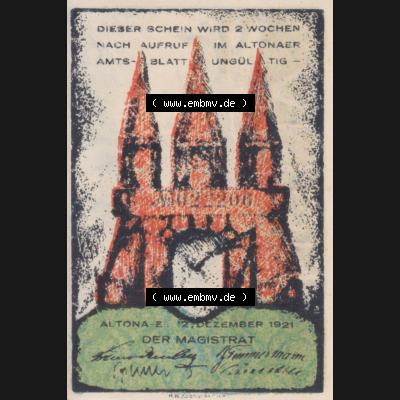 Notgeld Hamburg, Stadt in Land Hamburg, Altona Tropfen 1921, Hafen 40 Pfennig (1). Deutsches Notgel Stadt Hamburg aus Land Hamburg im online Katalog zum katalogisieren,... Sammlung