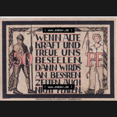 Notgeld Lauenstein, Gemeinde in Bayern 192x, 50 Pfennig (2). Deutsches Notgeld Lauenstein, Gemeinde aus Land Bayern im online Katalog zum katalogisieren, kategorisieren... Sammlung