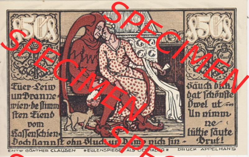 Notgeld Braunschweig, Staatsbank in Braunschweig 1921-1923, 50 Pfenig Füer Leiw un Branne (2). Deutsches Notgeld Braunschweiger Staatsbank aus Land Braunschweig im online... Sammlung