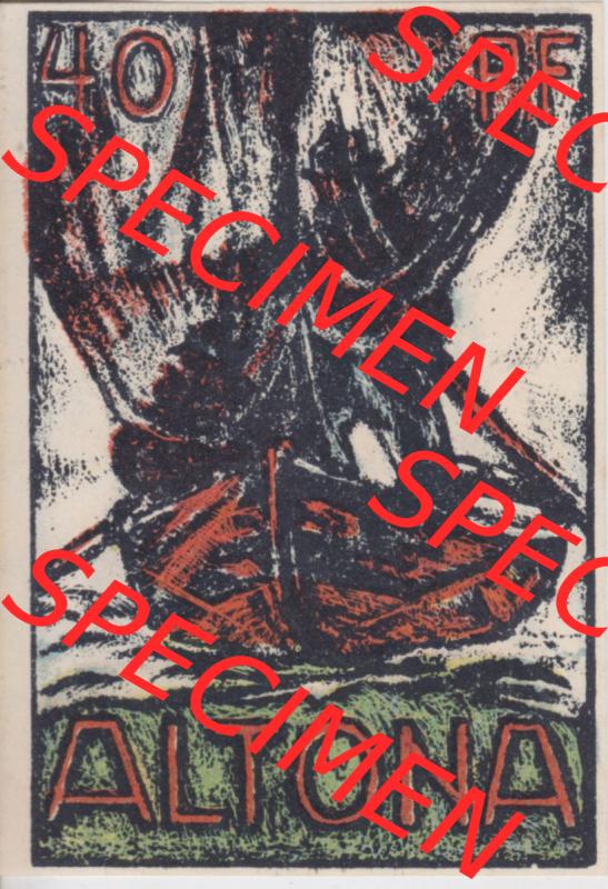 Notgeld Hamburg, Stadt in Land Hamburg, Altona Tropfen 1921, Hafen 40 Pfennig (2). Deutsches Notgel Stadt Hamburg aus Land Hamburg im online Katalog zum katalogisieren,... Sammlung