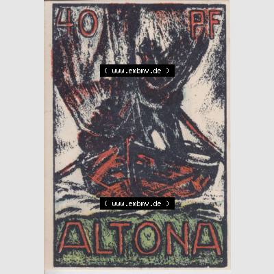 Notgeld Hamburg, Stadt in Land Hamburg, Altona Tropfen 1921, Hafen 40 Pfennig (2). Deutsches Notgel Stadt Hamburg aus Land Hamburg im online Katalog zum katalogisieren,... Sammlung