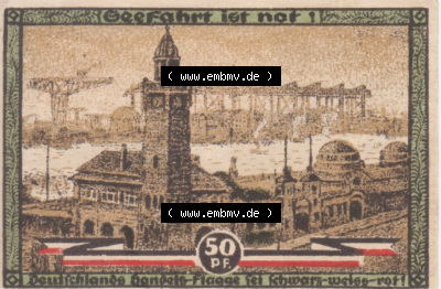 Notgeld Hamburg, Stadt in Land Hamburg, Serie Kultur- und Sportwoche Hamburg 1921b, Kultur Sportwoche 50 Pfennig (1). Deutsches... Sammlung
