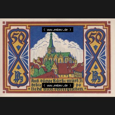 Notgeld Osnabrück, Stadt im Land Hannover 1921, 50 Pfennig, Die Marienkirche (2). Deutsches Notgeld Osnabrück, Stadt aus Land Hannover im online Katalog... Sammlung