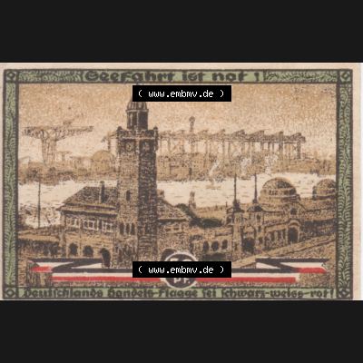 Notgeld Hamburg, Stadt in Land Hamburg, Serie Kultur- und Sportwoche Hamburg 1921b, Kultur Sportwoche 50 Pfennig (1). Deutsches Notgel Stadt Hamburg aus Land Hamburg... Sammlung