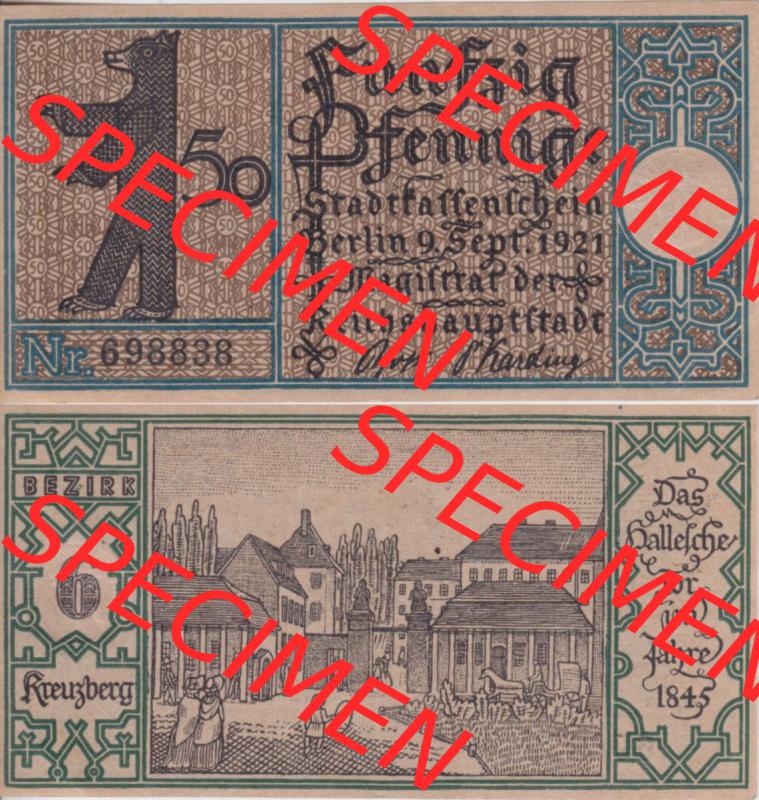 Notgeld Berlin, Stadt in Brandenburg, Serie 1921, Stadtbezirke, Kreuzberg (3). Deutsches Notgeld Berlin, Stadt aus Land Brandenburg im online Katalog zum... Sammlung