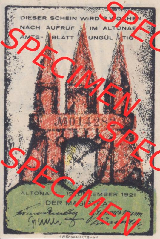Notgeld Hamburg, Stadt in Land Hamburg, Altona Tropfen 1921, 30 Pfennig IV (1). Deutsches Notgel Stadt Hamburg aus Land Hamburg im online Katalog zum katalogisieren,... Sammlung