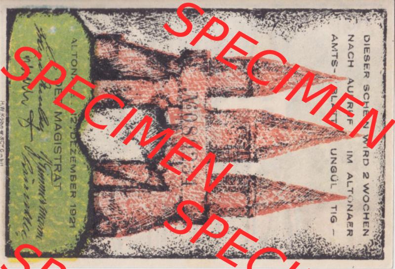 Notgeld Hamburg, Stadt in Land Hamburg, Altona Tropfen 1921, Hafen 70 Pfennig (0). Deutsches Notgel Stadt Hamburg aus Land Hamburg im online Katalog zum katalogisieren,... Sammlung