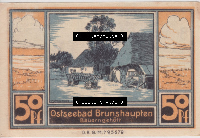 Notgeld Brunshaupten, Ostseebad in Mecklenburg-Schwerin Konto E, 50 Pfennig (1). Deutsches Notgeld Brunshaupten, Ostseebad aus... Sammlung