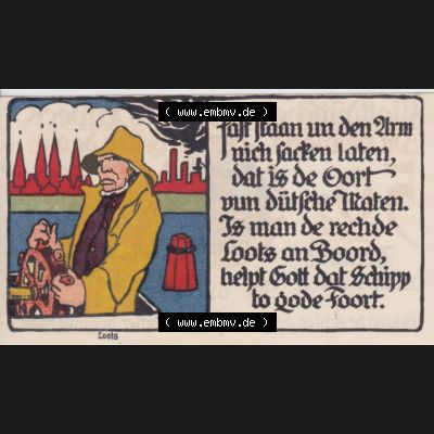 Notgeld Lübeck, Stadt im Land Lübeck, Plattdeutsche Volksgilde 1921, 50 Pfennig 2 Loats (2). Deutsches Notgeld Lübeck, Stadt aus Land Lübeck... Sammlung