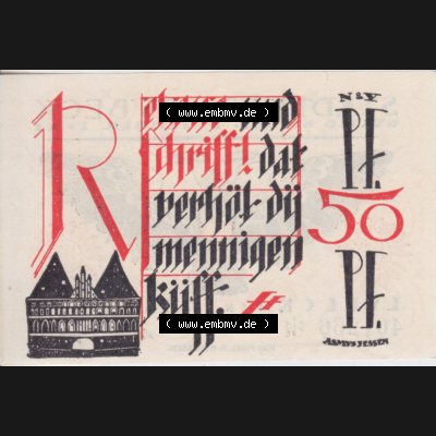 Notgeld Lübeck, Stadt im Land Lübeck, Nordische Woche 1921, 50 Pfennig V (2). Deutsches Notgeld Lübeck, Stadt aus Land Lübeck im online Katalog... Sammlung