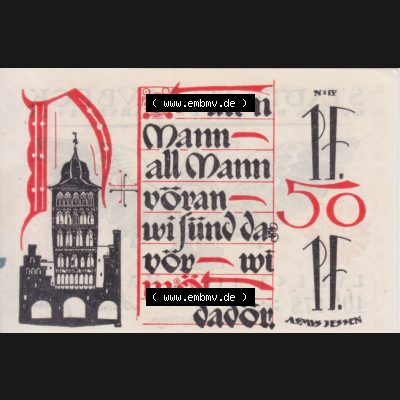 Notgeld Lübeck, Stadt im Land Lübeck, Nordische Woche 1921, 50 Pfennig IV (2). Deutsches Notgeld Lübeck, Stadt aus Land Lübeck im online Katalog... Sammlung