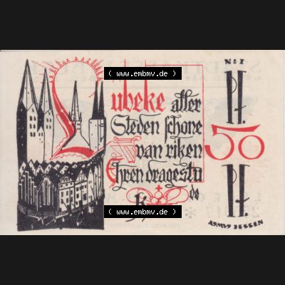 Notgeld Lübeck, Stadt im Land Lübeck, Nordische Woche 1921, 50 Pfennig I (2). Deutsches Notgeld Lübeck, Stadt aus Land Lübeck im online Katalog... Sammlung