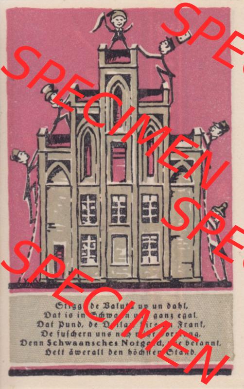 Notgeld Schwaan, Stadt in Mecklenburg-Schwerin, 1922, 1 Mark, 1 MK (2). Deutsches Notgeld Schwaan, Stadt aus Land Mecklenburg-Schwerin im online Katalog zum... Sammlung