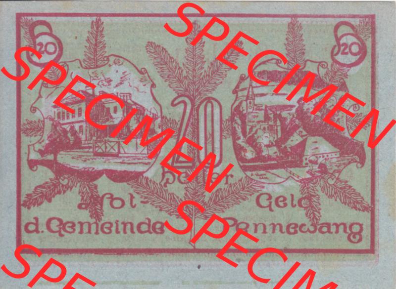 Notgeldscheine Oberösterreich Pennewang 1920, 20 Heller (1). Notgeld Oberösterreich Pennewang, Notgeldscheine aus Oberösterreich im online Katalog für private... Sammlung