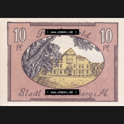 Deutsches Reich Reutergeld Fürstenberg 10 Pfennig, das Digitale Bild mit der Vorderseite vom hier gezeigten Reutergeld-Notgeld aus Fürstenberg steht im online Katalog zum katalogisieren... Sammlung