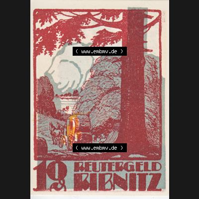 Deutsches Reich Reutergeld Ribnitz 10 Pfennig, das Digitale Bild mit der Vorderseite vom hier gezeigten Reutergeld-Notgeld aus Ribnitz steht im online Katalog zum katalogisieren und kategorisieren... Sammlung