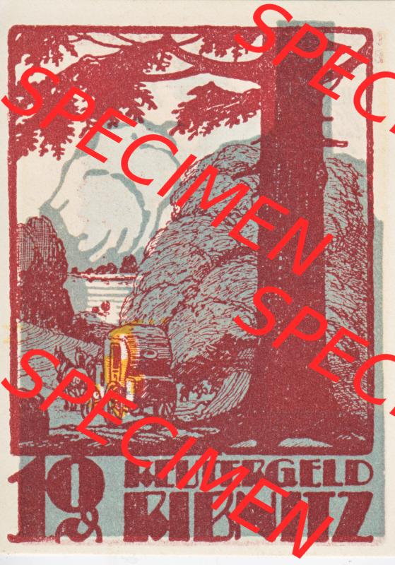 Deutsches Reich Reutergeld Ribnitz 10 Pfennig, das Digitale Bild mit der Vorderseite vom hier gezeigten Reutergeld-Notgeld aus Ribnitz steht im online Katalog zum katalogisieren und kategorisieren... Sammlung