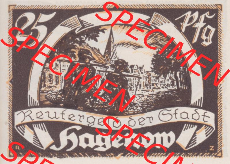 Deutsches Reich Reutergeld Hagenow 25 Pfennig, das Digitale Bild mit der Vorderseite vom hier gezeigten Reutergeld-Notgeld aus Hagenow steht im online Katalog zum katalogisieren und kategorisieren... Sammlung