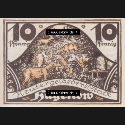 Deutsches Reich Reutergeld Hagenow 10 Pfennig, das Digitale Bild mit der Vorderseite vom hier gezeigten Reutergeld-Notgeld aus Hagenow steht im online Katalog zum katalogisieren und kategorisieren... Sammlung