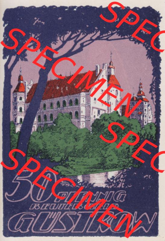 Deutsches Reich Reutergeld Güstrow 50 Pfennig, das Digitale Bild mit der Vorderseite vom hier gezeigten Reutergeld-Notgeld aus Güstrow steht im online Katalog zum katalogisieren und kategorisieren... Sammlung