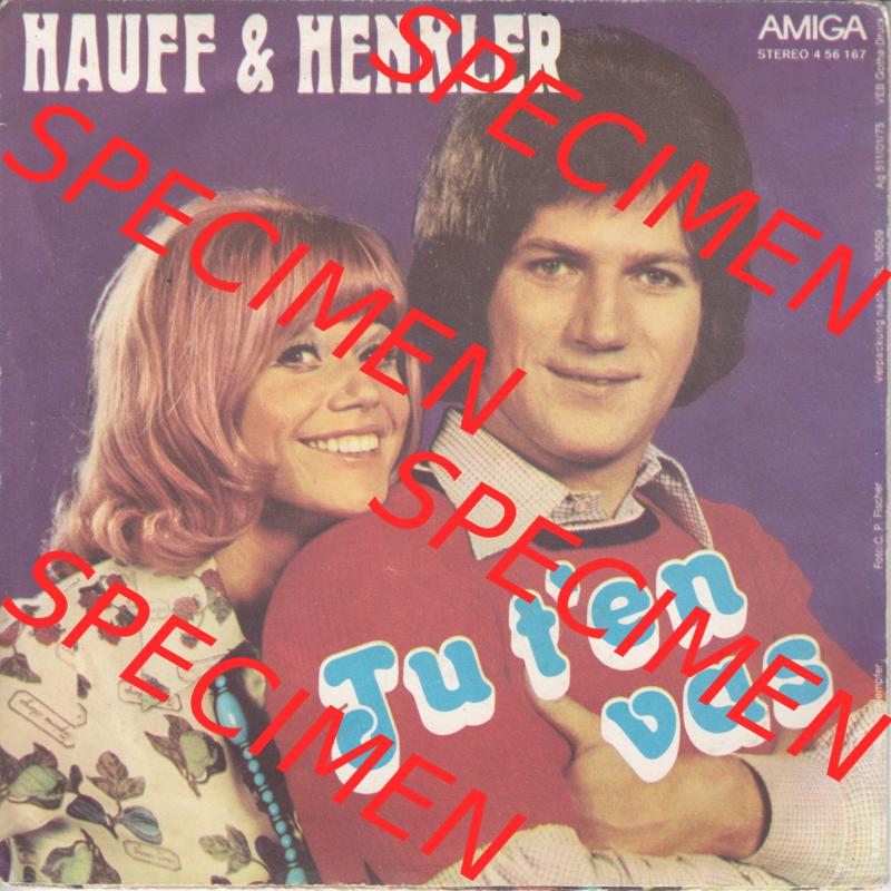 Amiga Schallplatte, Amiga 1975, Hauff und Henkler - Paloma Blanca Tu Ten Vas. Rückseite der Schallplatte aus privater Sammlung, verwalte deine Schallplatten-Sammlung durch... Sammlung