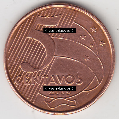 Münzen Brasilien Umlaufmünze 1998-heute, 5 Centavos (1) Sammlung