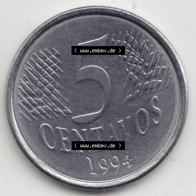 Münzen Brasilien Umlaufmünze 1994-1997, 5 Centavos (1) Sammlung