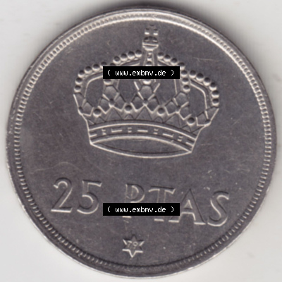 Münzen Spanien Eurovorläufer, Umlaufmünze vor Euroeinführung 1975-1975, 25 Peseten 1979 (1) Sammlung