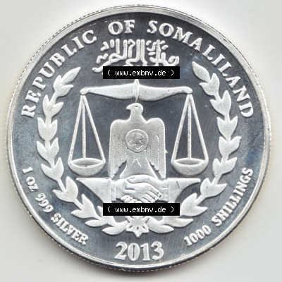 Münzen Somaliland Silbermünze 2013 (5) Sammlung