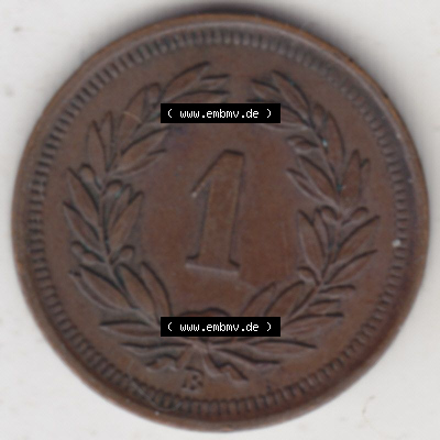 Münzen Schweiz Eurovorläufer, Umlaufmünze 1850-1941, 1 Rappen (1) Sammlung