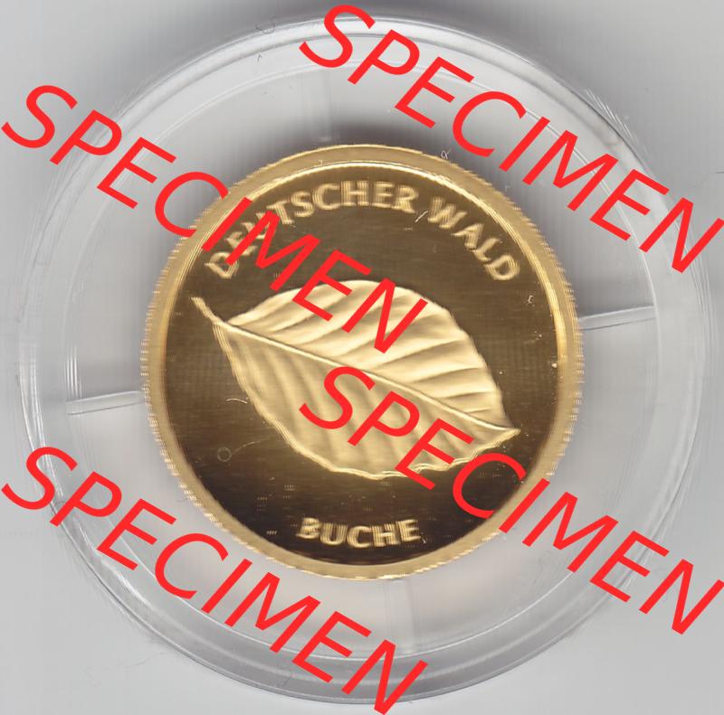 Münzen Deutschland 20 Euro Goldmünzen Deutscher Wald, 1/8 Unze Gold 2011. Rückseite einer Münze aus dem Deutschen Kaiserreich in Europa als Digitales Bild / Bildmaterial... Sammlung
