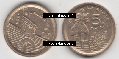 Münzen Spanien Eurovorläufer, Umlaufmünze vor Euroeinführung 1996-1996, 5 Peseten 1996 (3) Sammlung