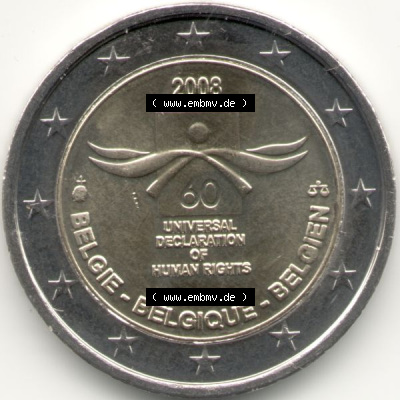 Münzen Euromünzen 2 Euro 2008, Belgien 2 Euro Gedenkmünze (1) Sammlung