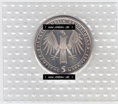 Münzen Deutschland 5 DM-Gedenkmünze 1982, Wolfgang Goethe (1) Sammlung