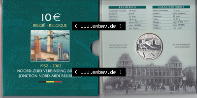 Münzen Belgien Silbermünze 2002 (2) Sammlung