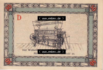 Notgeldscheine aus Apolda 1921, Stadtansichten 50 Pfennig D (2) Sammlung
