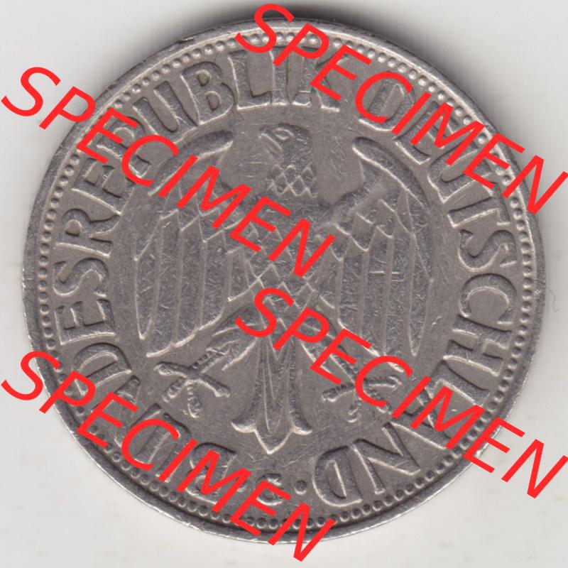 Münzen Deutschland 1950-2001, 1 Deutsche Mark 1961 G. Rückseite der Münze aus Deutschland Sammlung