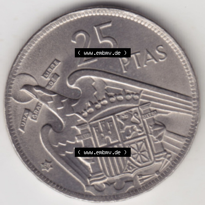 Münzen Spanien Eurovorläufer, Umlaufmünze vor Euroeinführung 1957-1957, 25 Peseten 1968 (1) Sammlung