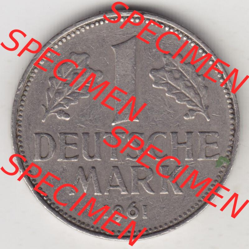 Münzen Deutschland 1950-2001, 1 Deutsche Mark 1961 G. Vorderseite der Münze aus Deutschland Sammlung