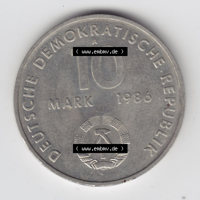 Münzen Deutschland DDR 10 Mark-Sondermünze 1986, 10 Mark Gedenkmünze Ernst Thälmann (2) Sammlung