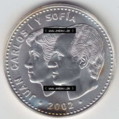 Münzen Spanien Silbermünze 2002 (1) Sammlung